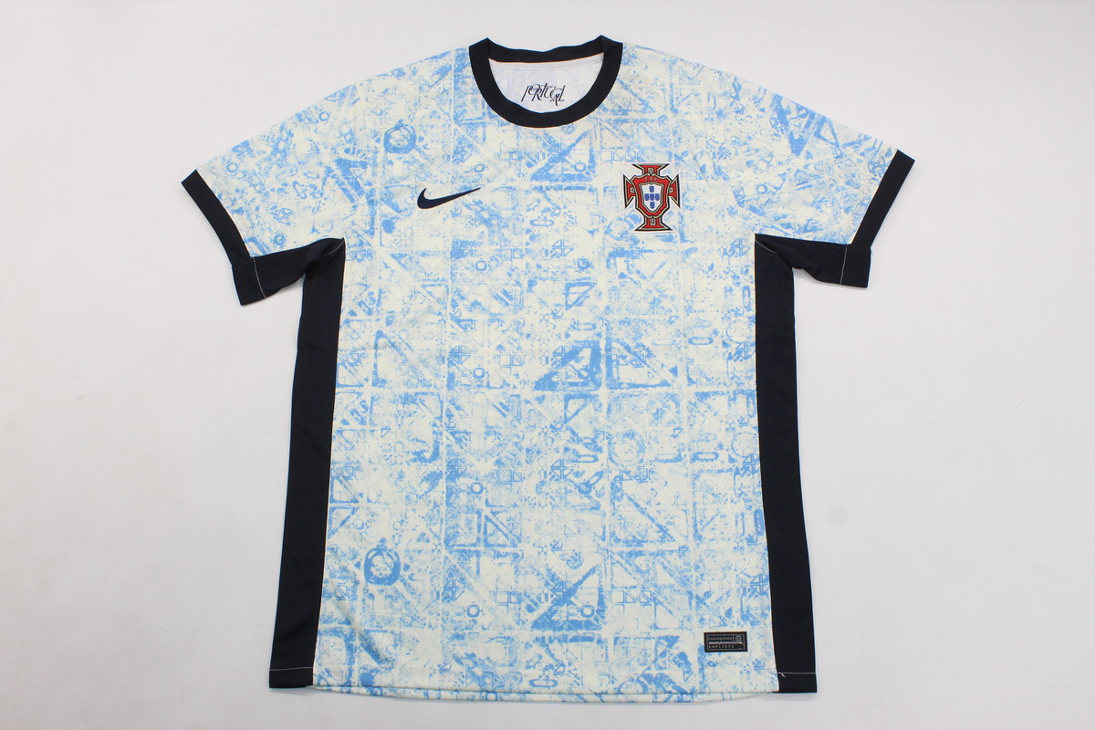 AAA Quality Portugal 2024 Euro Away White/Blue Soccer Jersey